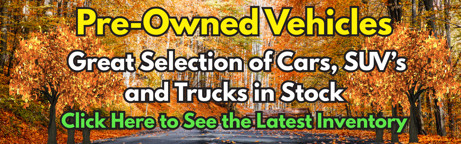 Fall pre-owned banner Sept. 2026